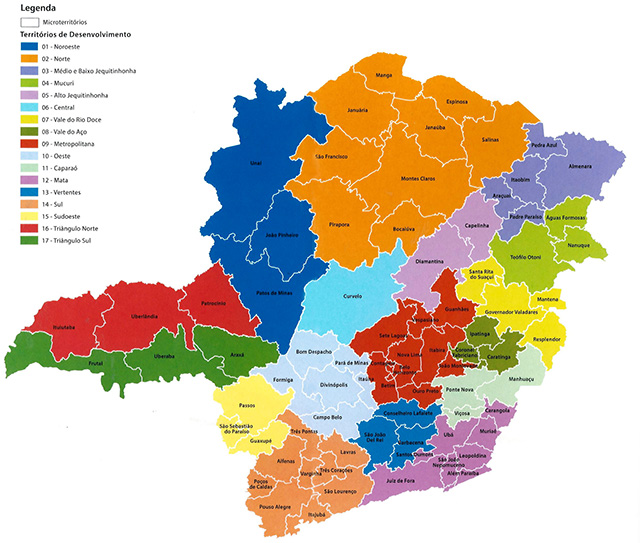 Mapa dos Fóruns Regionais de Governo